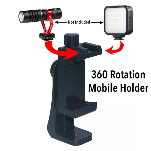 360 Degree Mobile Holder With Cold Shoe